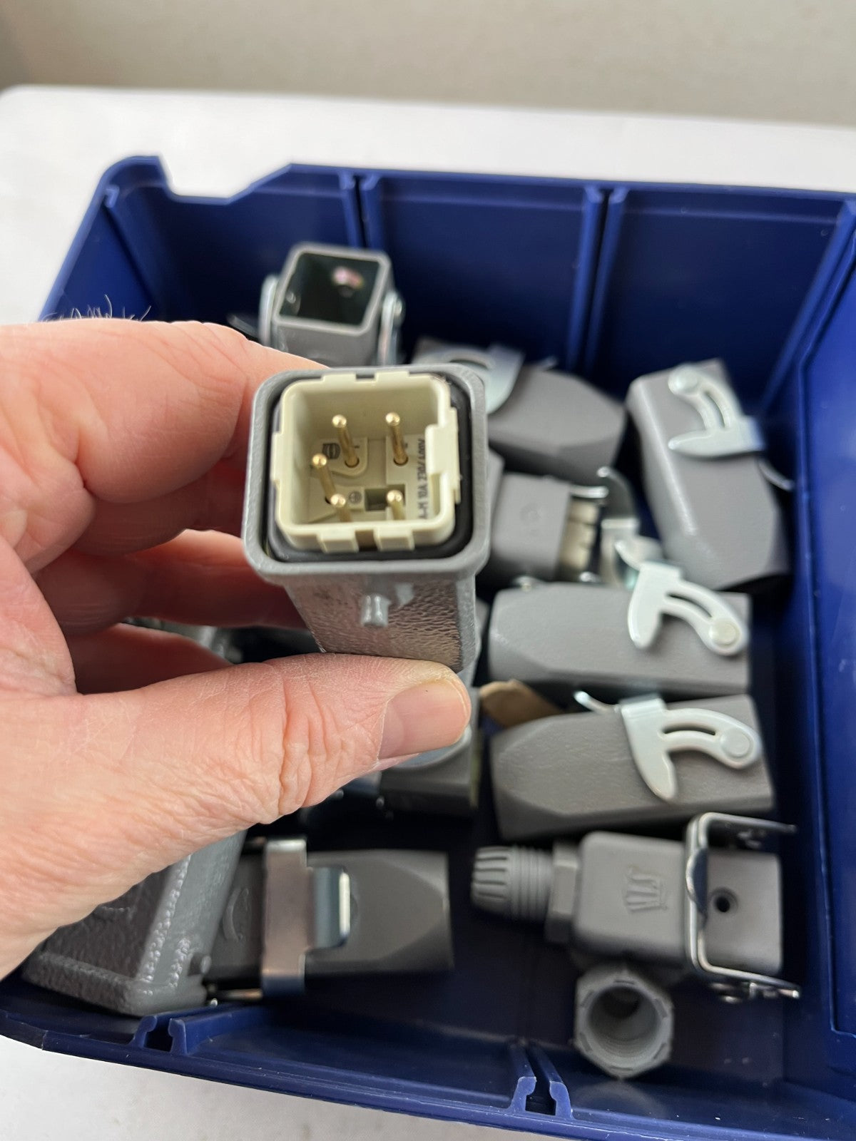 Harting Han 3A Side Entry Hood Connector Lot, Mixed Sizes, Used Bundle Spares