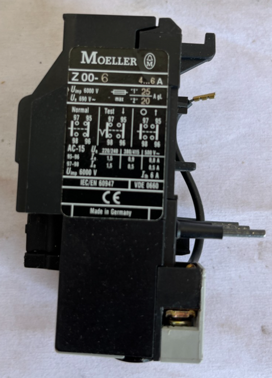 Moeller Z00-6 Motor Overload Relay 4-6A New in Box - Spare Unit