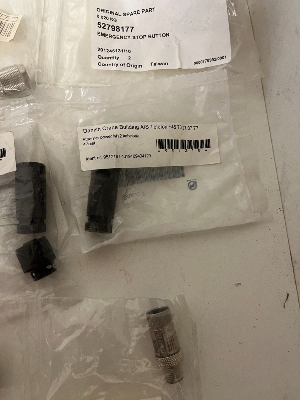 Mixed M12 Industrial Connector Lot Siemens Konecranes Ethernet Power New NOS