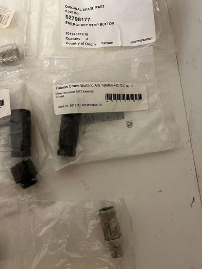 Mixed M12 Industrial Connector Lot Siemens Konecranes Ethernet Power New NOS