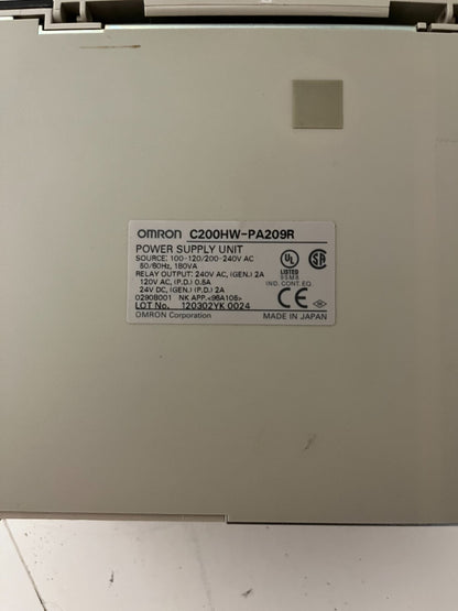 Omron C200HW-PA209R Power Supply Unit 100-240V 180VA - Used, Tested Working