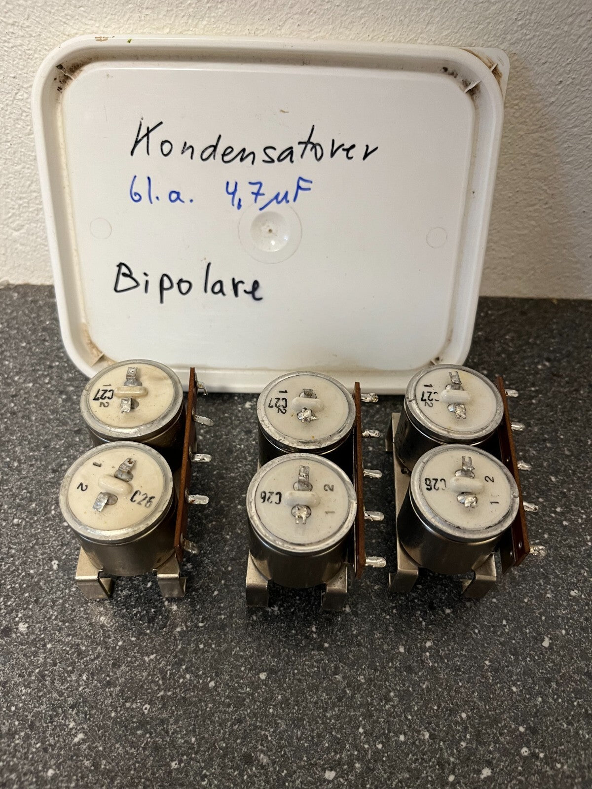 Vintage Bipolar Capacitor Lot - Various Values Including 4.7uF - Great for DIY