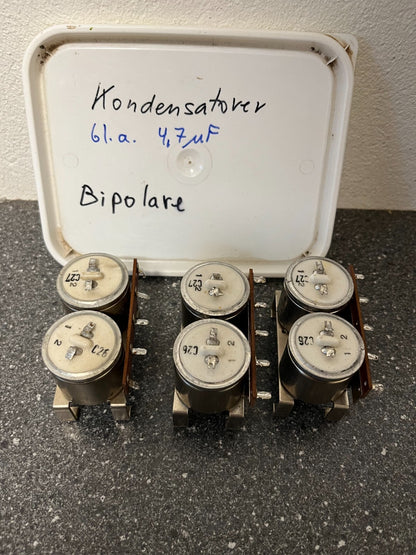 Vintage Bipolar Capacitor Lot - Various Values Including 4.7uF - Great for DIY