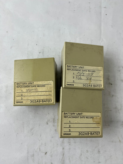 Omron 3G2A9-BAT07 Battery Unit Lot of 3 PLC Modules Used Spare Units