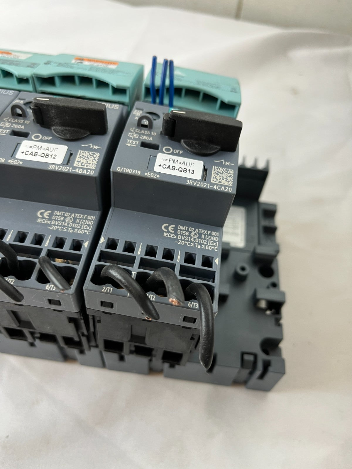 Lot of 3x Siemens Sirius 3RV2021 Motor Protection Breakers 3RV2011-1JA20 Used
