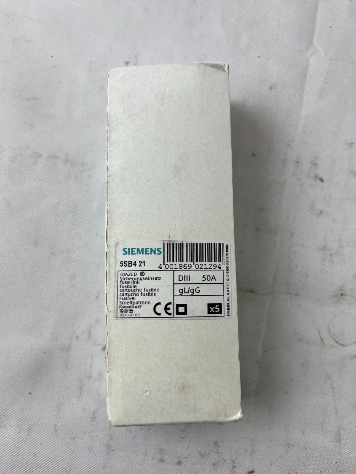 Siemens 5SB4 21 DIII 50A 500V gL/gG Diazed Fuse Links Box Of 5 New Spares