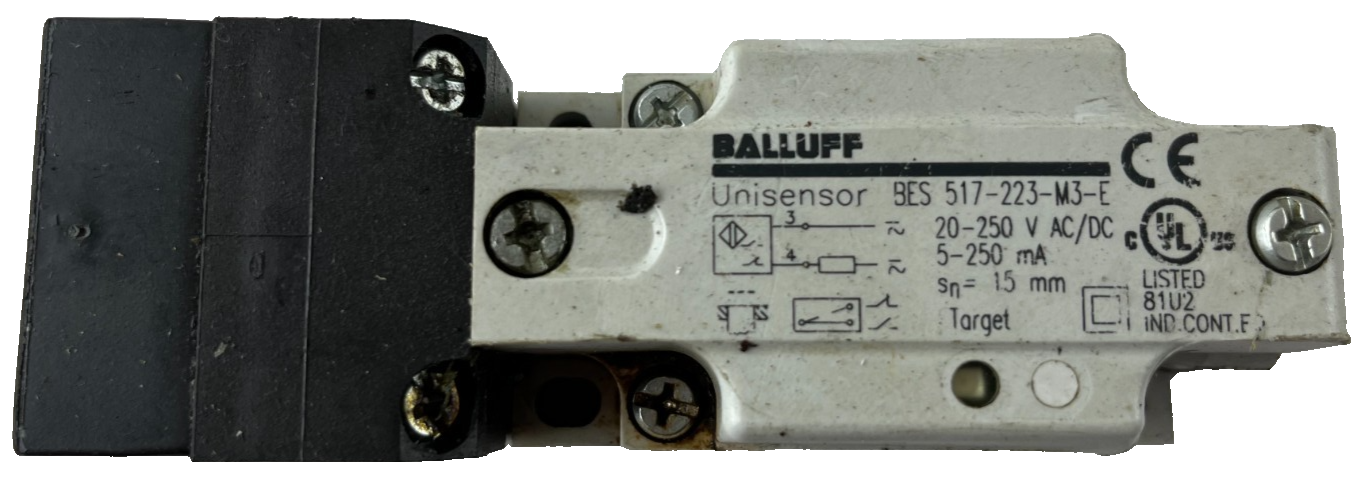 Balluff BES 517-223-M3-E Unisensor Inductive Sensor 20-250V AC/DC 15mm Used