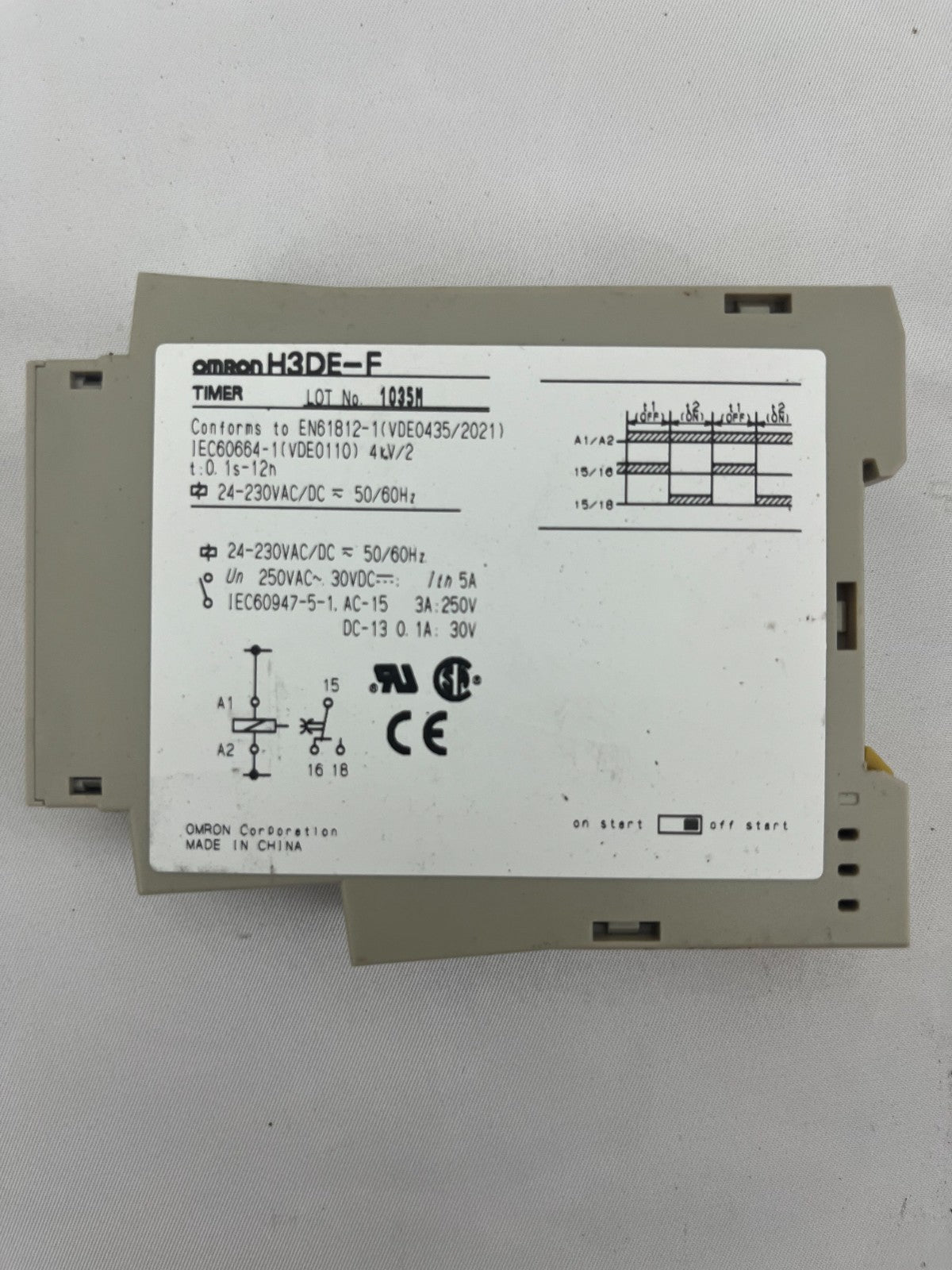 Omron H3DE-F Timer Relay 24–230V AC/DC Multi-Range DIN – Used, Tested, SPDT