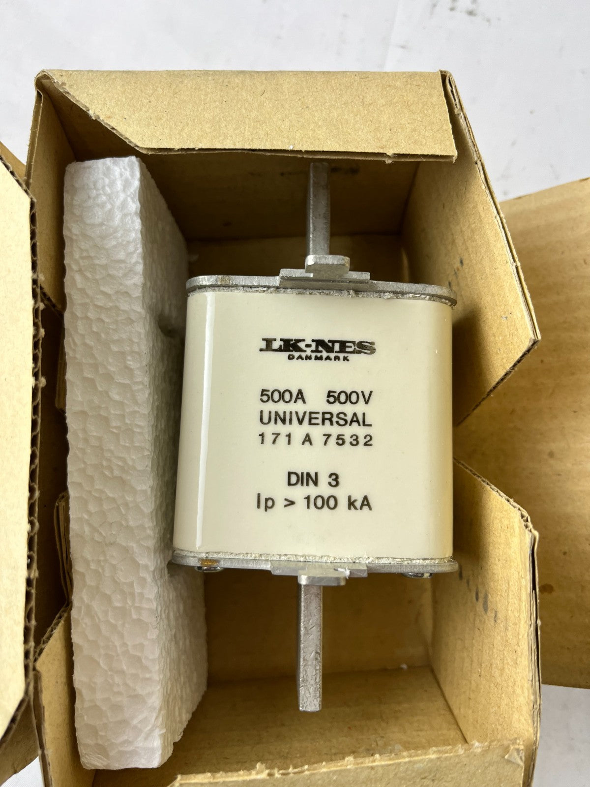 LK-NES 171A7532 DIN 3 Cartridge Fuse Link 500A 500V Industrial Fuse NEW Spare