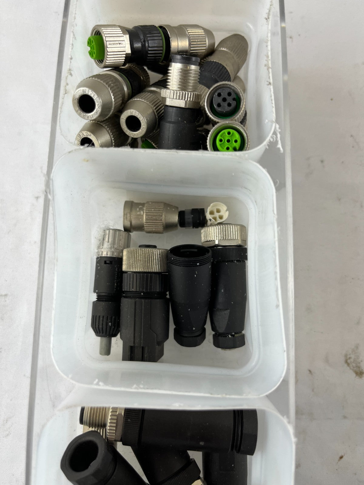 M12 Field Wireable Connectors 4 & 5 Pin Angled Bundle Used Spare Parts
