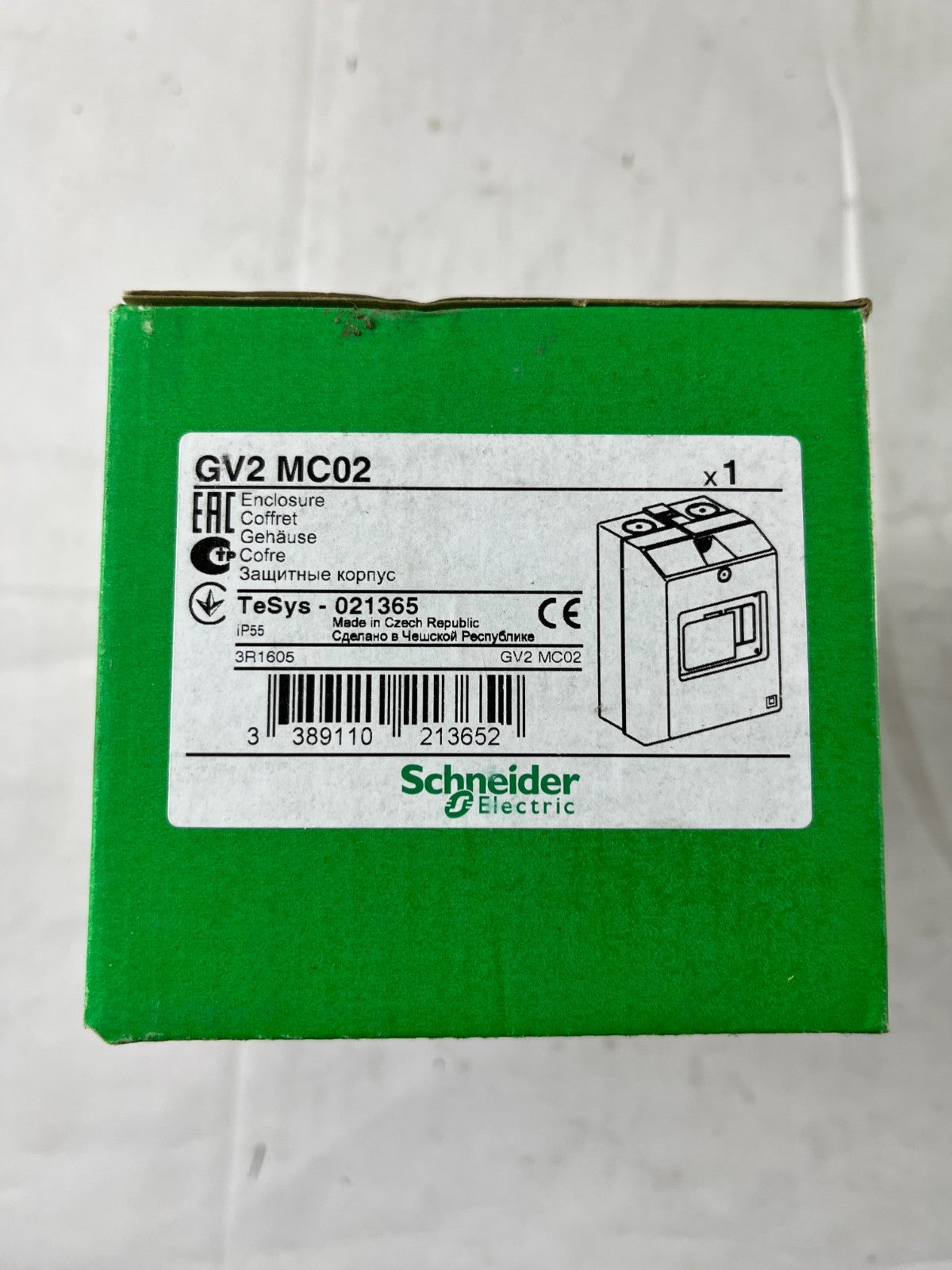 Schneider Electric GV2MC02 TeSys GV2 Enclosure IP55 New in Box Spare Part