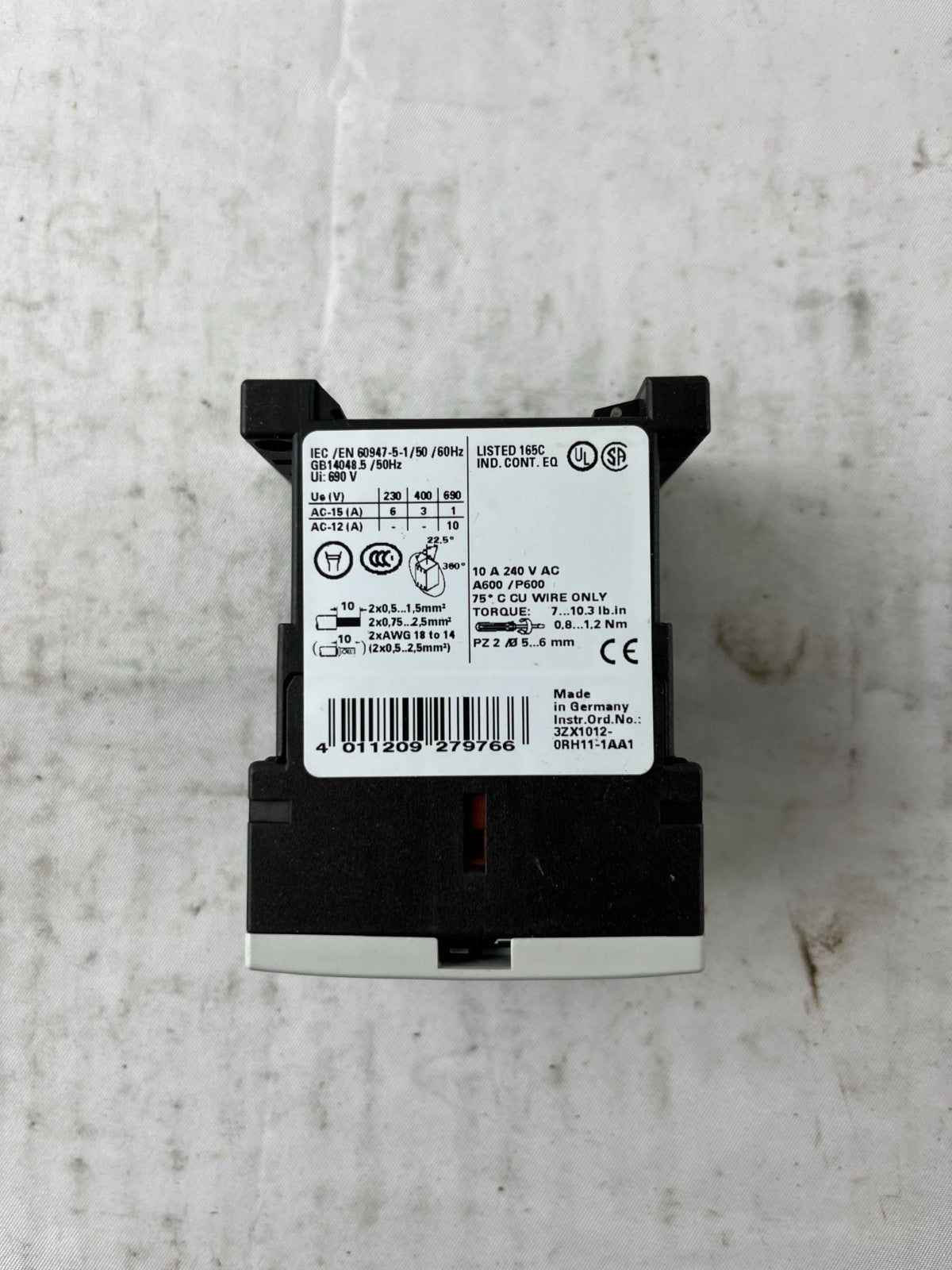Siemens 3RH1140-1AP00 Auxiliary Contactor 4NO 230VAC Coil New No Box