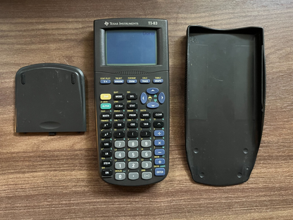 Texas Instruments TI-83 Graphing Calculator Tested Working, w/Cover No Batteries