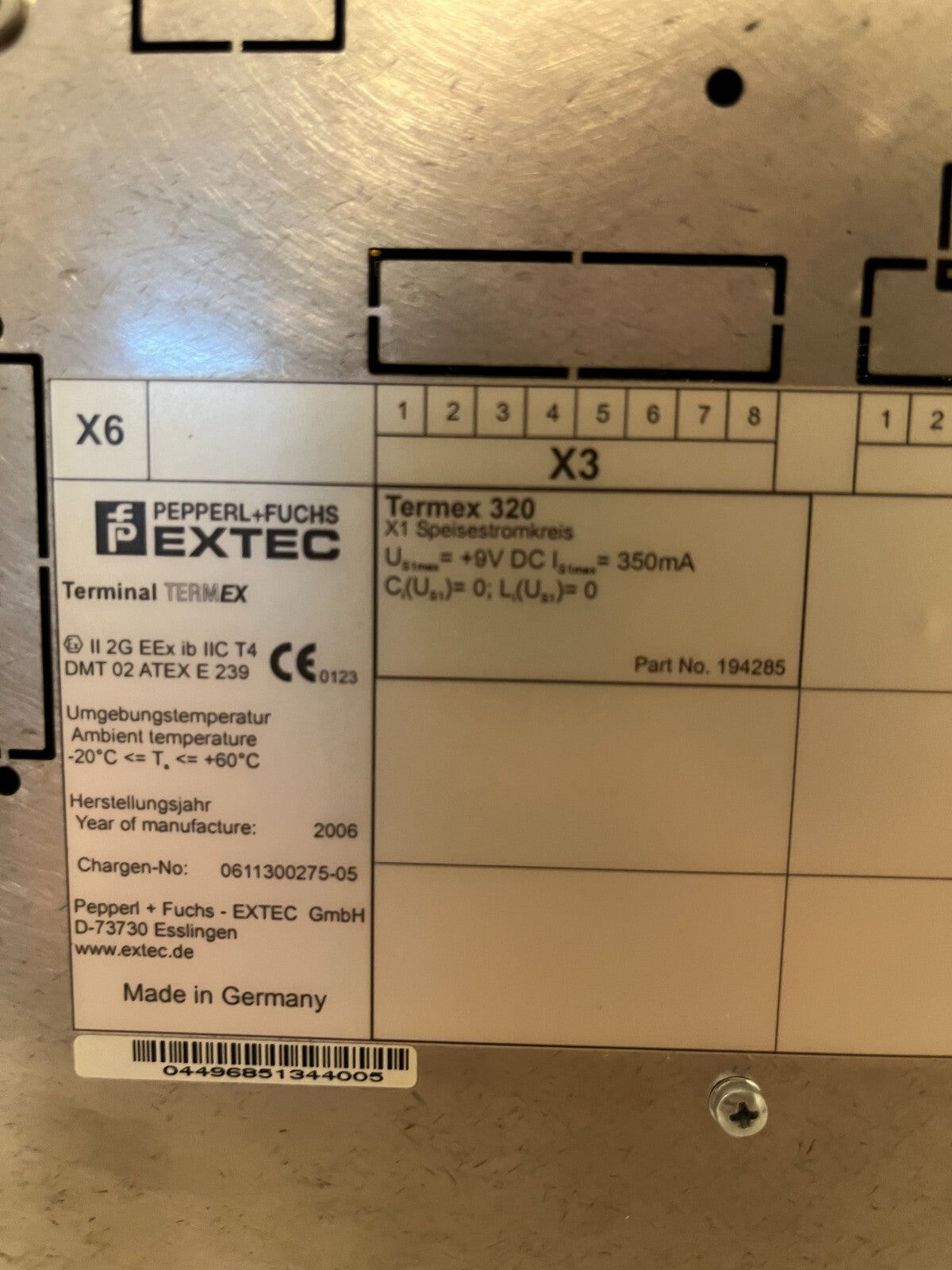 Sartorius PR 5610/05a Ex-Terminal w/ Pepperl+Fuchs Termex 320 - Used, Working