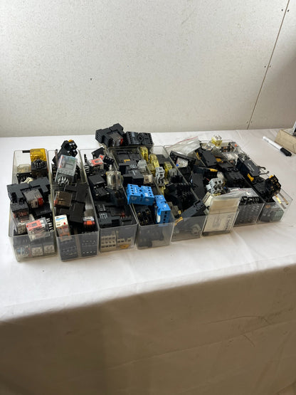 Mixed Industrial Relay Huge Lot Finder Schrack Omron Plug-In Relays Sockets Used