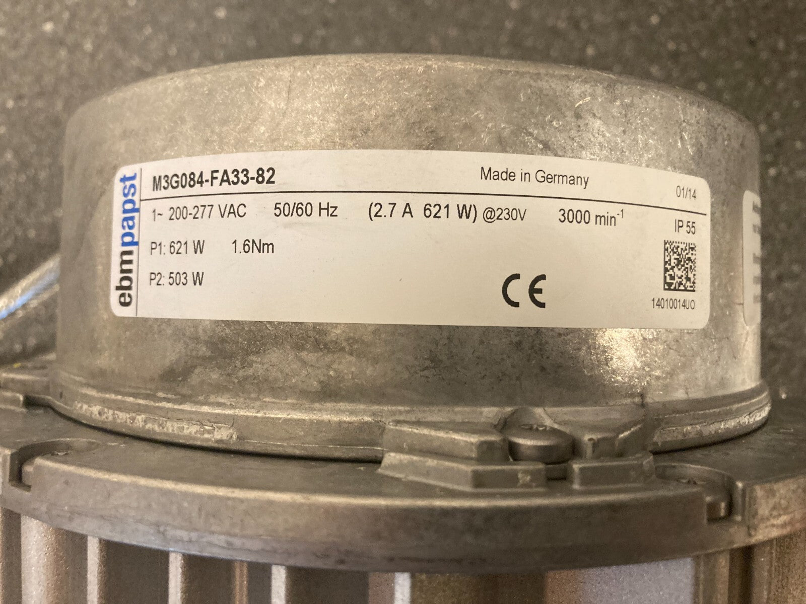 ebm-papst M3G084-FA33-82 AC Motor 230V 621W 3000RPM GreenTech HVAC Inverter Fan