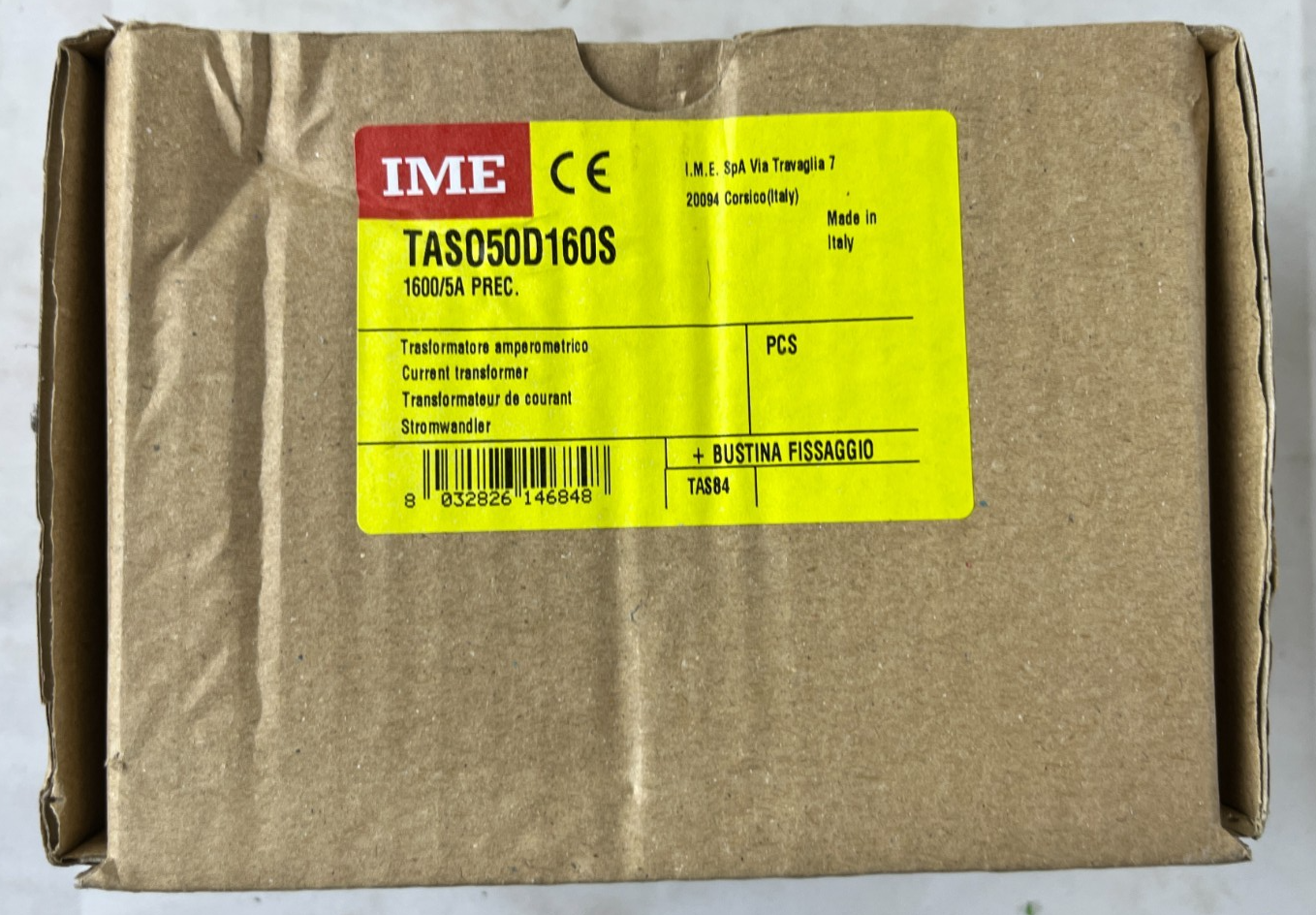 IME TAS050D160S Current Transformer 1600/5A TAS84 New in Box Spare Unit