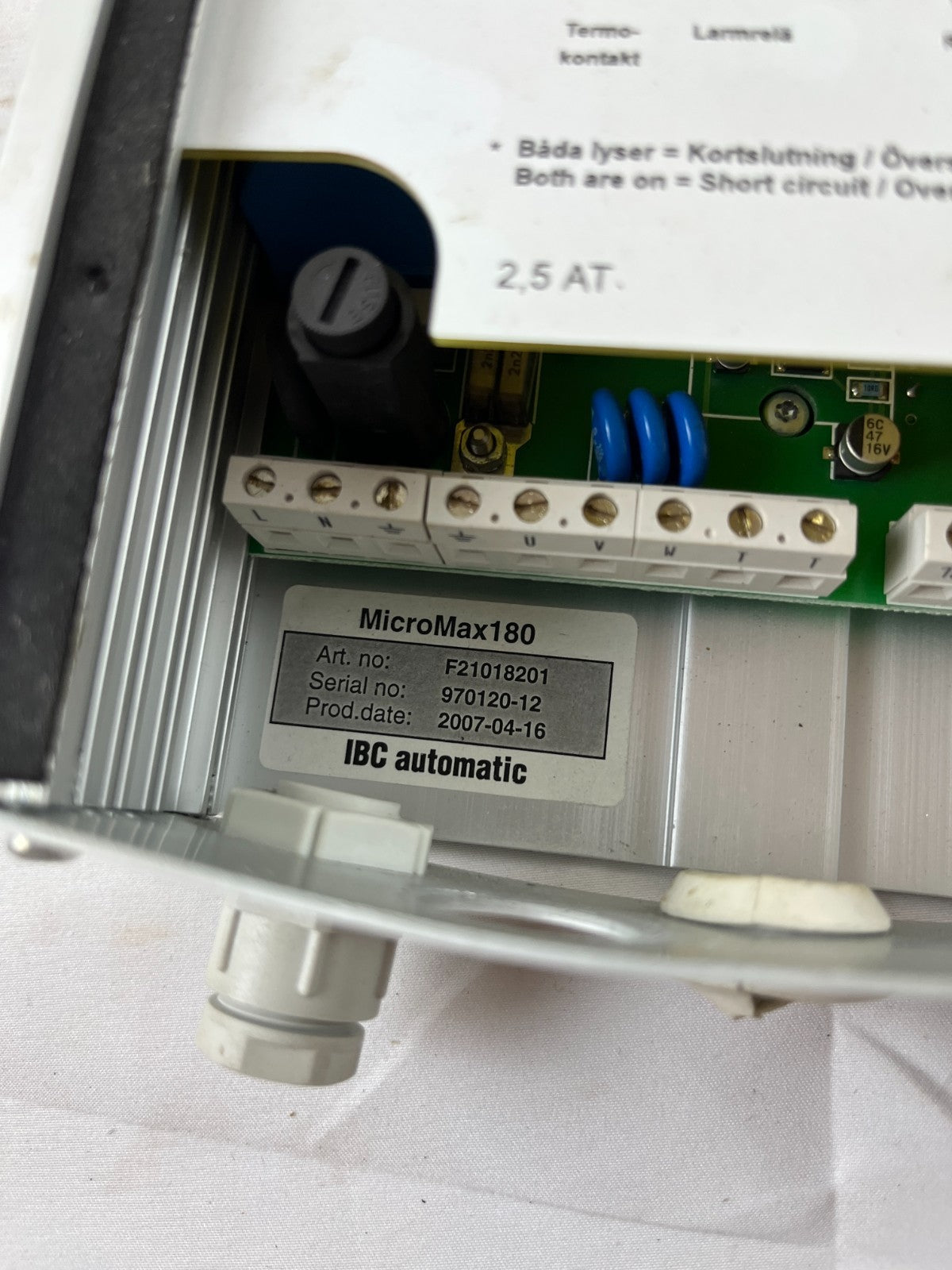 IBC Automatic MicroMax180 F21018201 Motor Controller 3x230V 180W Used Spare