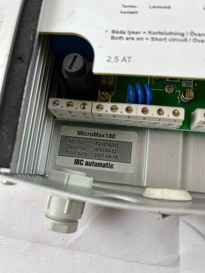 IBC Automatic MicroMax180 F21018201 Motor Controller 3x230V 180W Used Spare