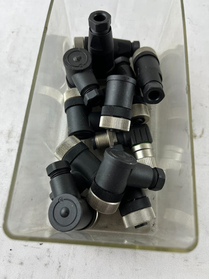 M12 90° Angled Field Wireable Connectors Bundle Used Spare Parts