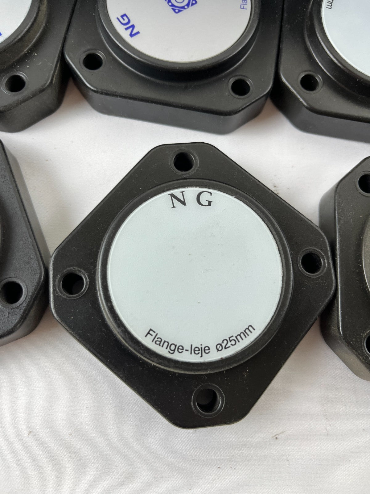 NG Flange Housing Ø25 mm F4 4-Bolt Plastic Bearing Covers Lot of 15 Used Spares