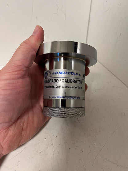 J.P. Selecta Calibrated Reference Vessel Stainless Cert 02158 Lab Hardly Used