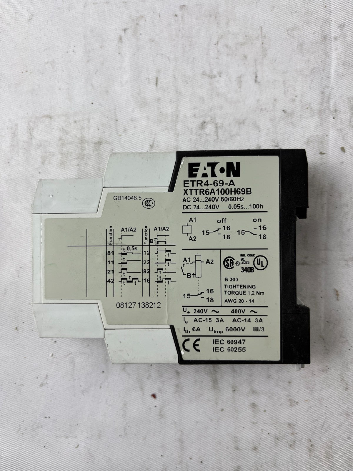 Eaton ETR4-69-A XTTR6A100H69B Multifunction Timer Relay 24–240V AC/DC Spare
