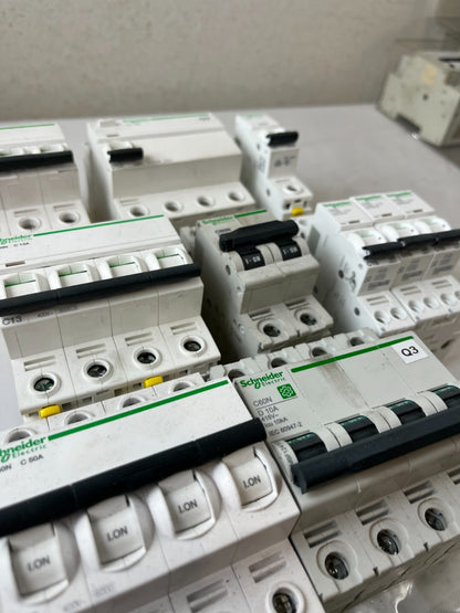 Schneider Electric iC60N Acti9 Breaker RCCB Lot C6 C10 C13 C32 C50 Used Spares