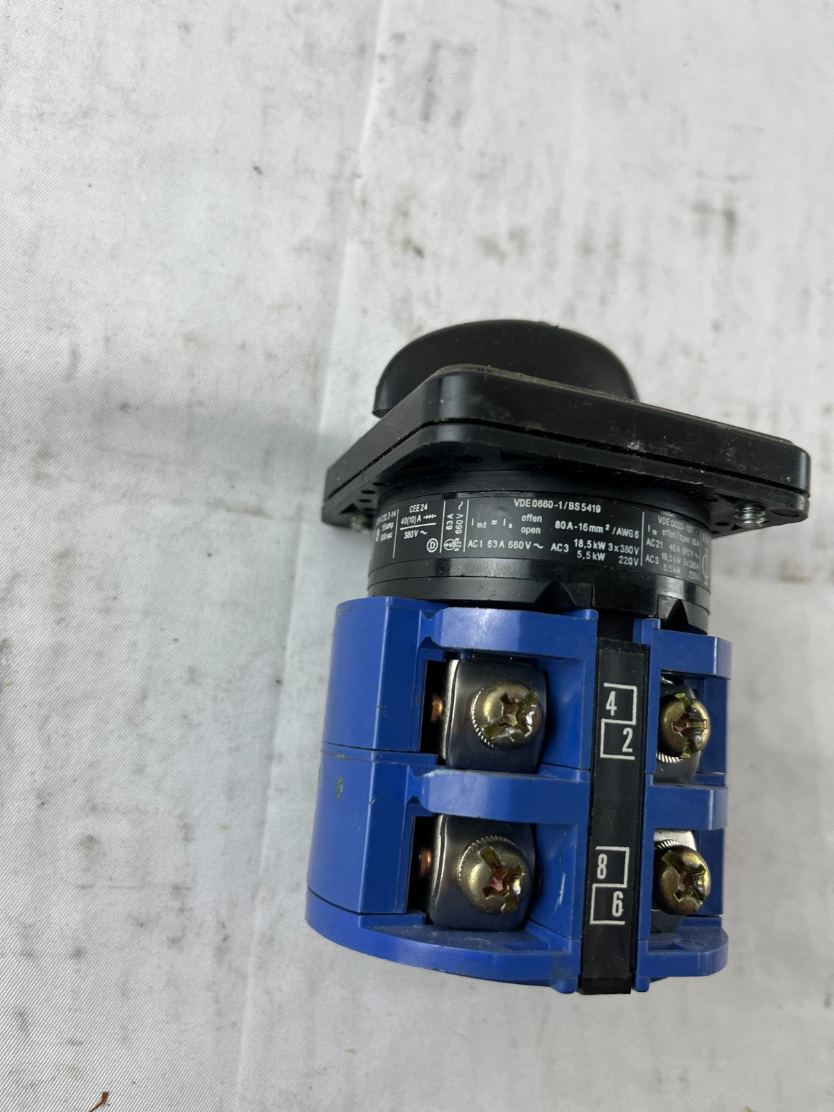 Kraus & Naimer C42 Rotary Cam Switch 63A 660V Panel Mount Selector Switch Used