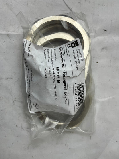 Jacob 50.275 M Hexagonal Locknut M75x1.5 Nickel Plated 5pcs New