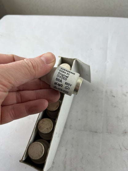 Siemens 5SB4 21 DIII 50A 500V gL/gG Diazed Fuse Links Box Of 5 New Spares