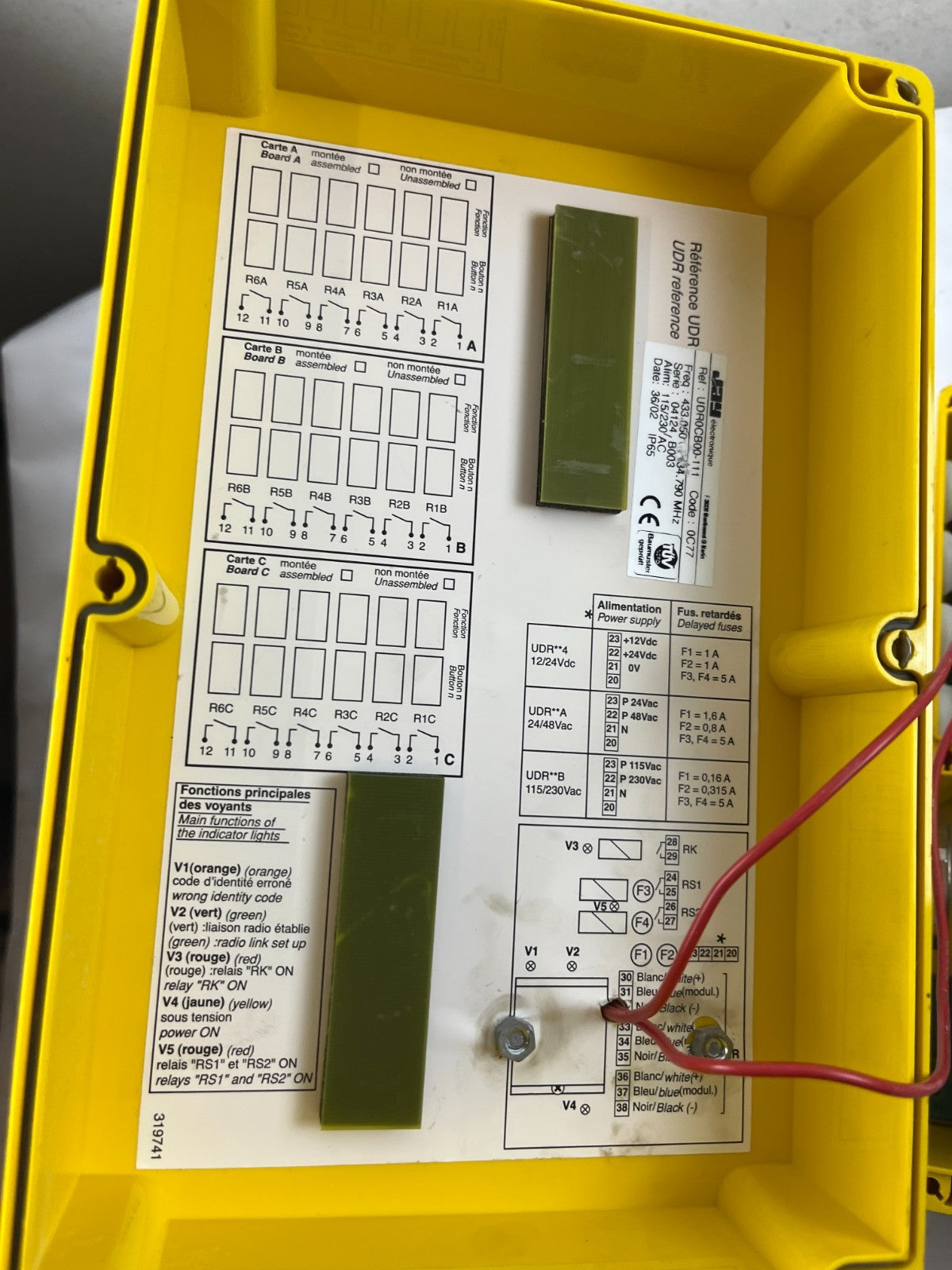 J2M UROCB00-111 Crane Radio Receiver 433MHz IP65 Werma Beacon Untested Spare