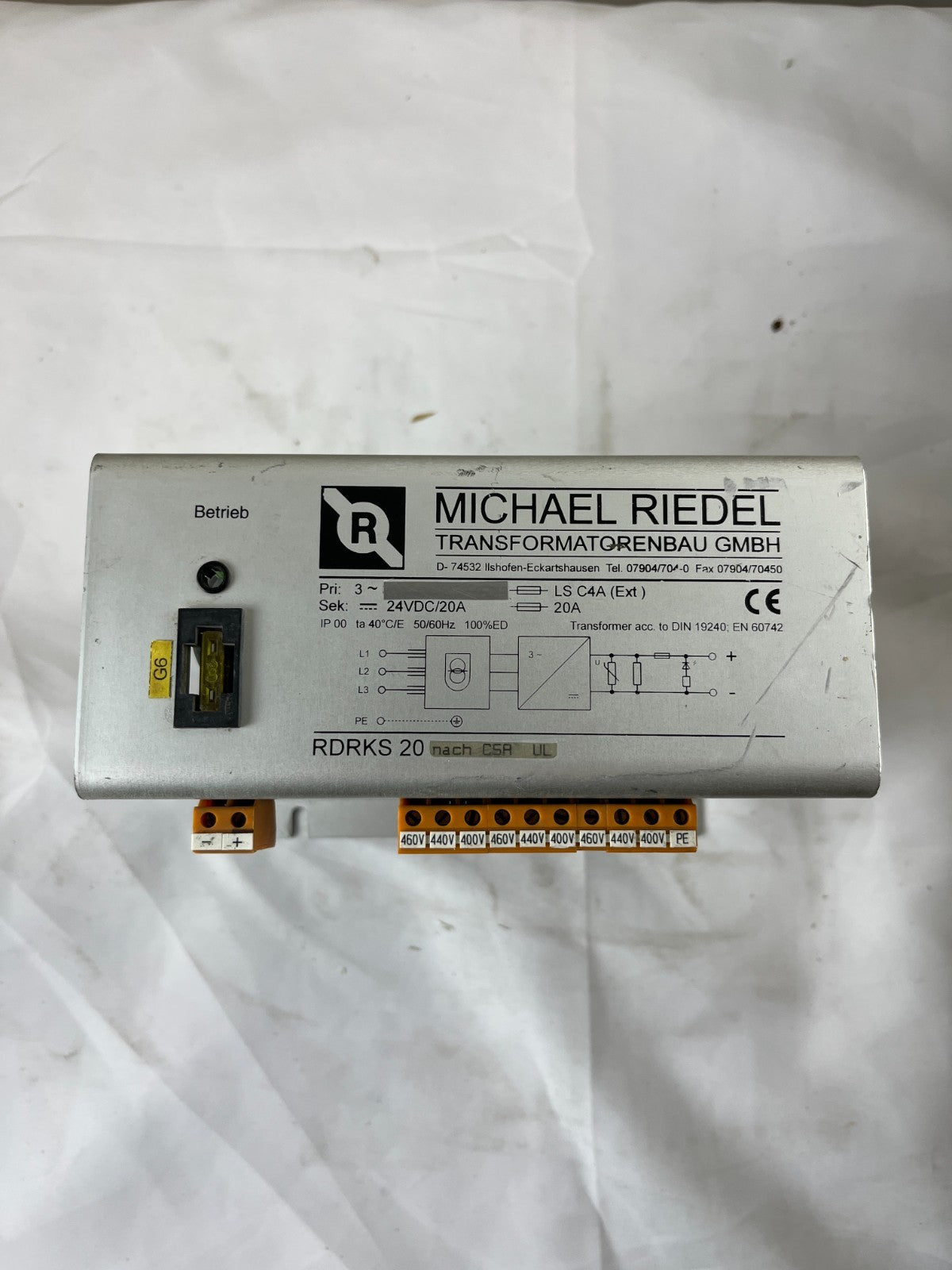 Michael Riedel RDRKS 20 24VDC 20A Industrial Power Supply 3-Phase Used Working