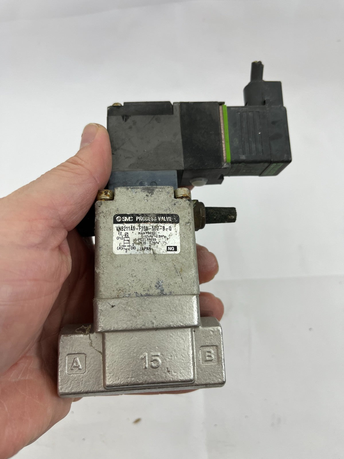 SMC VNB211A5-15A-5DZ-B-0 Process Valve 2-Port 1/2" NPT Solenoid 0.05-0.98MPa