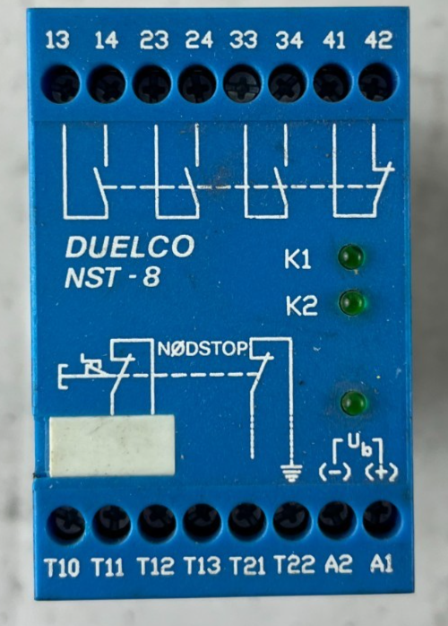 Duelco NST-8 Emergency Stop Safety Relay 230VAC USED Tested DK Danish