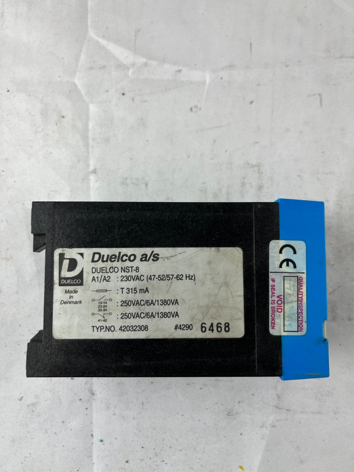 Duelco NST-8 Emergency Stop Safety Relay 230VAC USED Tested DK Danish