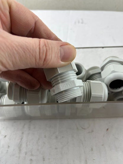 M25x1.5 Cable Gland Bundle Grey Plastic IP Rated Used Lot Spare Parts