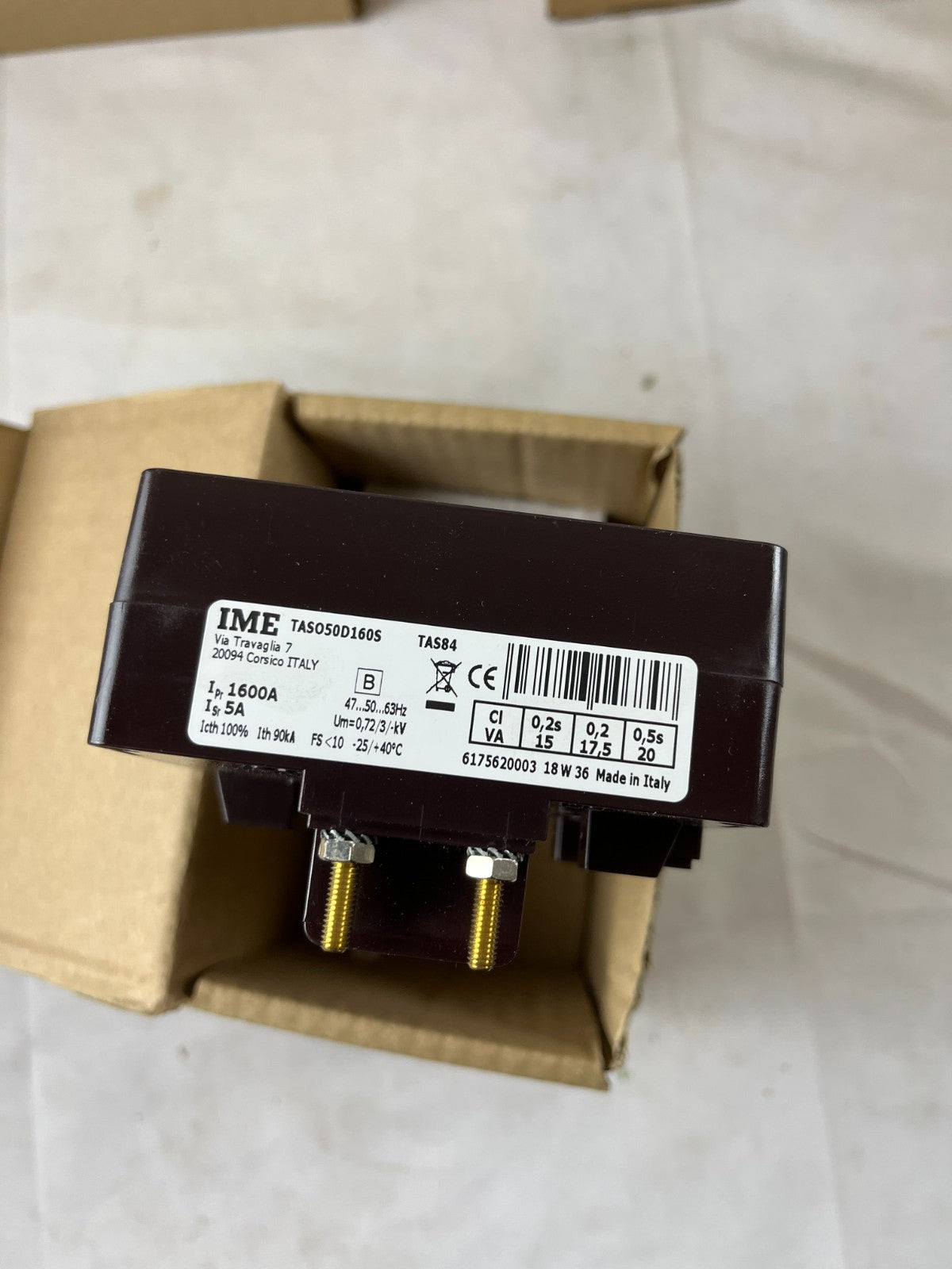 IME TAS050D160S Current Transformer 1600/5A TAS84 New in Box Spare Unit