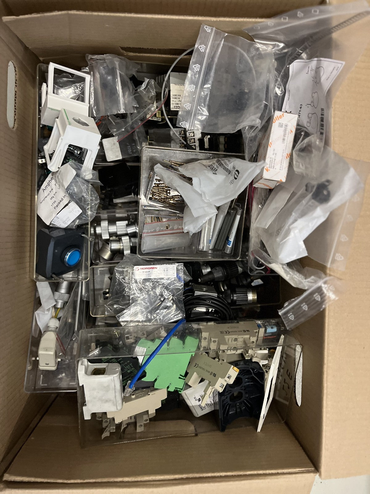 Mixed Industrial Automation Components Connectors Relays Terminal Blocks Lot