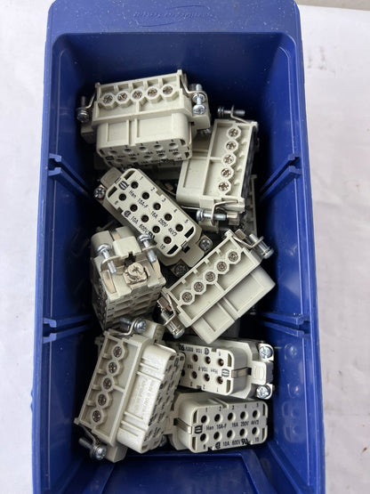 Harting Han 10A-F 16A 250V 10 Pole Inserts Bundle Used Mixed Spare Parts