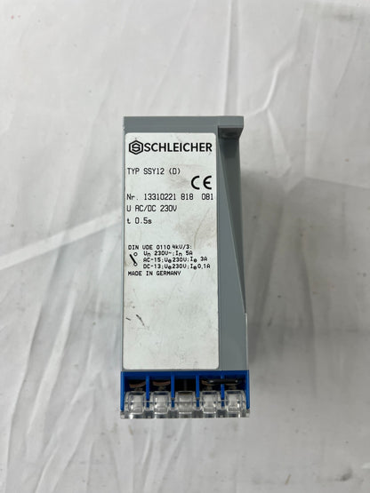 Schleicher SSY12 D Time Relay NEW 230V AC/DC 0.5s Fixed Germany DIN Rail