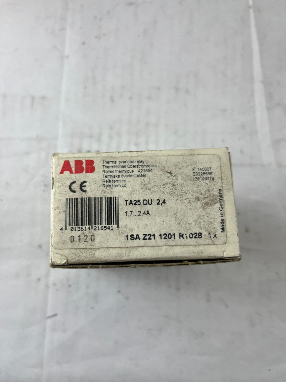ABB TA25DU-2.4 Thermal Overload Relay 1.7–2.4A New in Box Spare Part