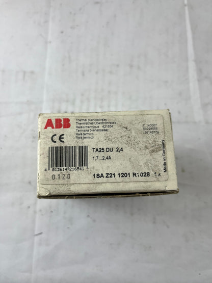 ABB TA25DU-2.4 Thermal Overload Relay 1.7–2.4A New in Box Spare Part