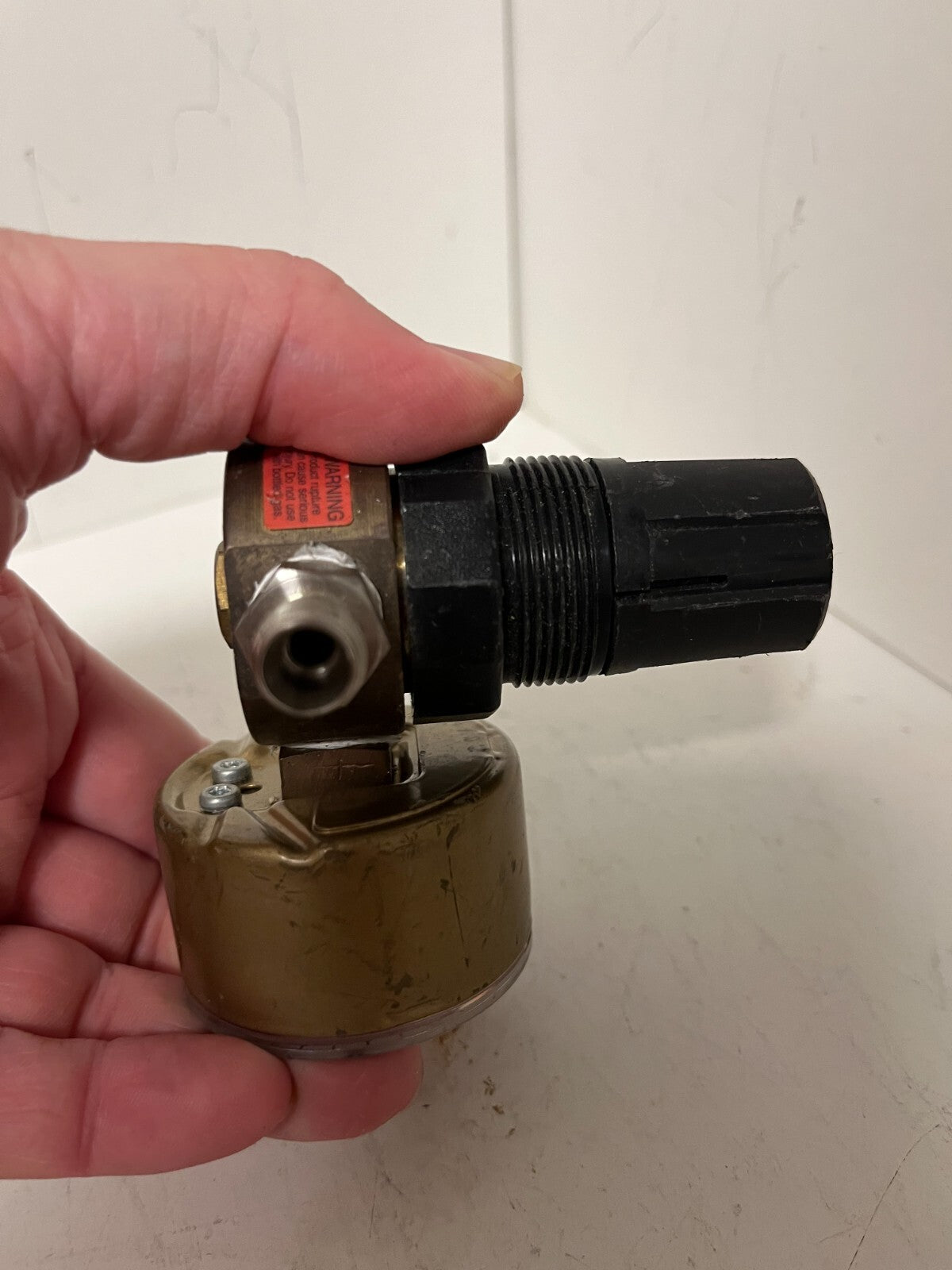 Oxygen Pressure Regulator 0–10 bar WIKA Gauge Inline Brass Used Working