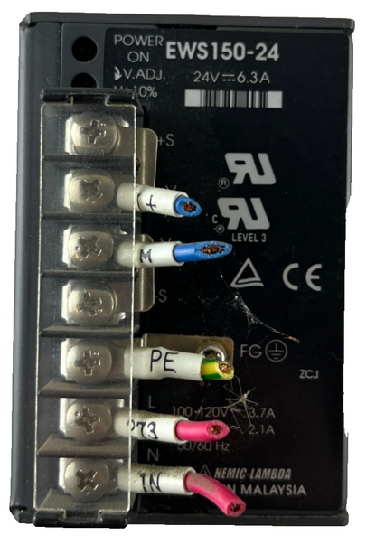 TDK-Lambda / Nemic-Lambda EWS150-24 Power Supply 24V DC 6.3A 100–240V AC Used