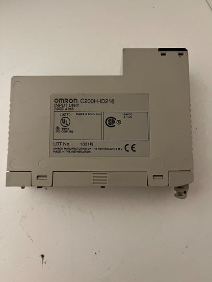 Omron C200H-ID216 Input Unit 24VDC 4.1mA PLC Module - Used, Tested Working
