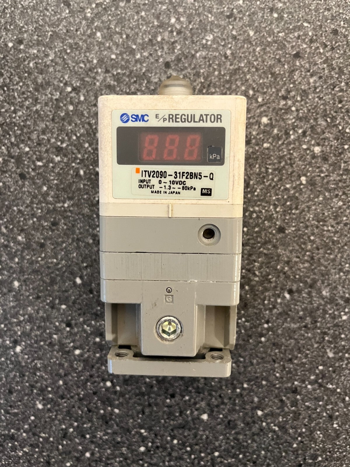 SMC ITV2090-31F2BN5-Q E/P Regulator 0-10V DC Input, 0.1-3.0-80kPa Output - Used