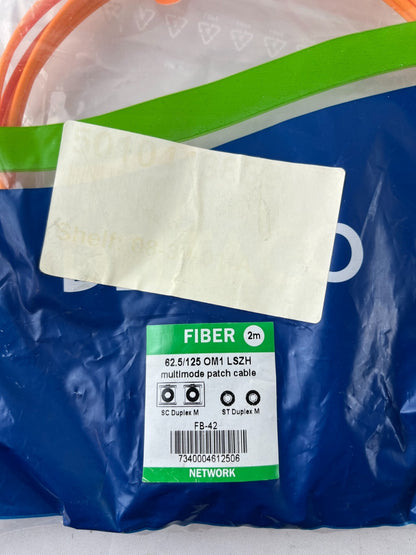 62.5/125 OM1 Fiber Patch Cable 2m SC Duplex to ST Duplex LSZH New Spare Part