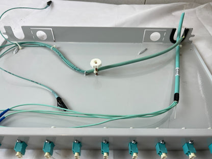 12 Port LC Duplex Fiber Optic Patch Panel Rack Mount OM3 Aqua MMF Used SPare