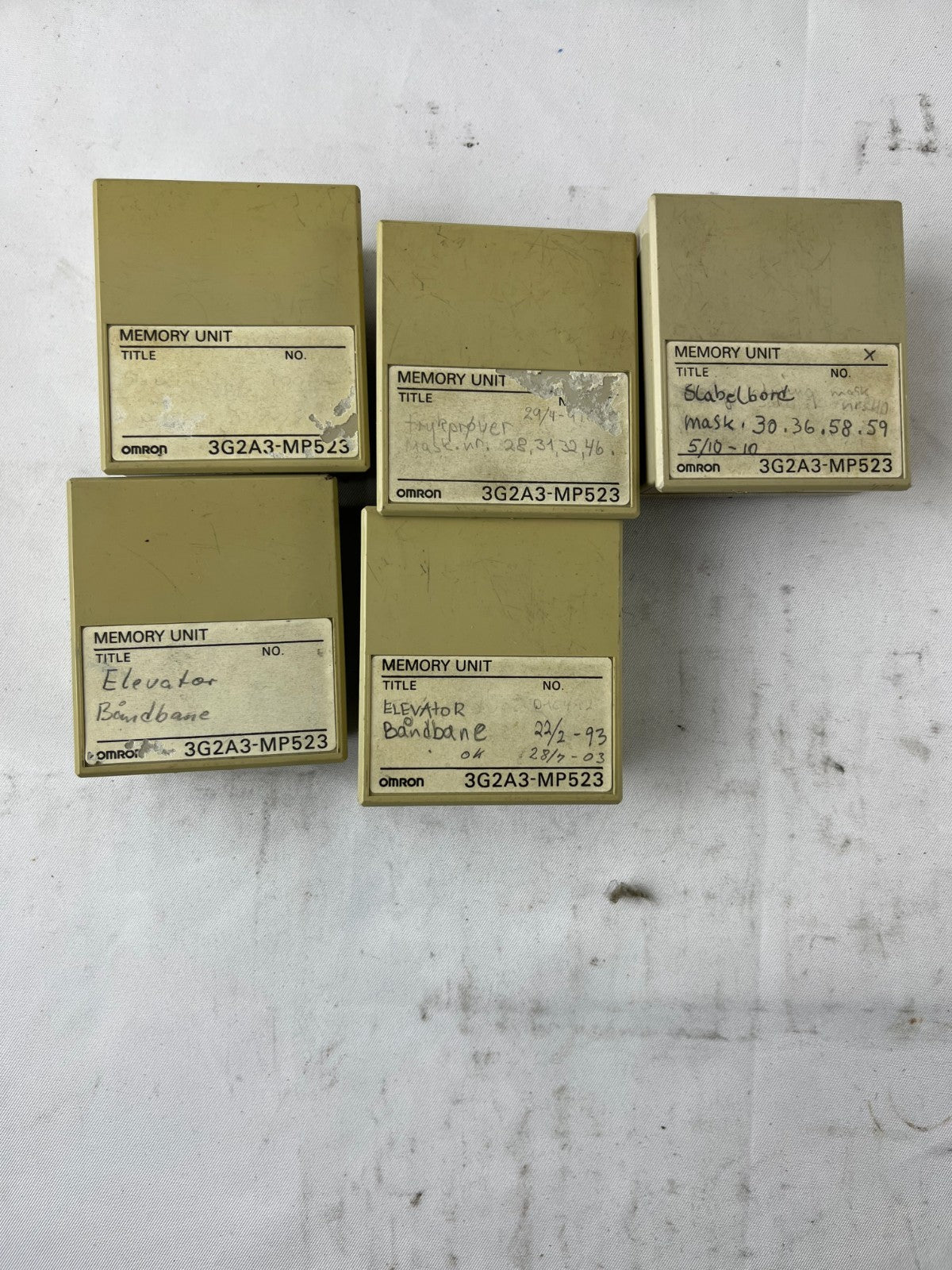 Omron 3G2A3-MP523 Memory Unit Lot of 5 PLC Modules Used Spare Units